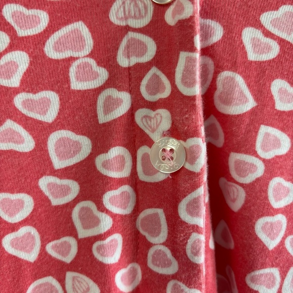 Lilly Pulitzer Pink Heart Patterned Love Valentines Day Blouse Large - Picture 4 of 8